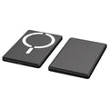 Ultra-thin magnetic power bank in dark grey, silver, black, or violet colours with compact 105x66x9mm dimensions