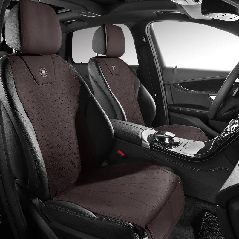 Ultra-thin tailored leather car seat cover with ventilation holes in Hermes Orange colour