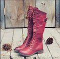 Women's black chunky low heel ankle boots with round toe and high shaft design