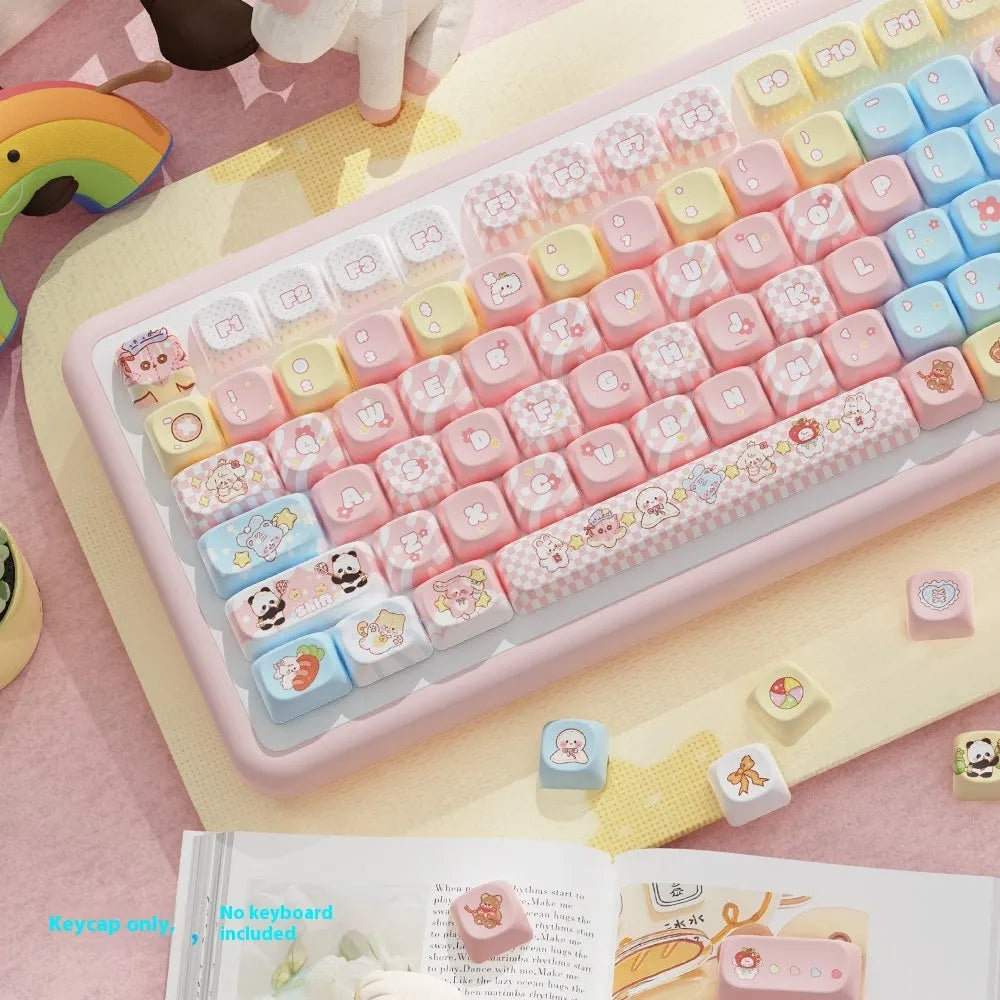 Clip doll artwork mechanical keyboard key caps with sublimation printing in 112 or 120 key configurations