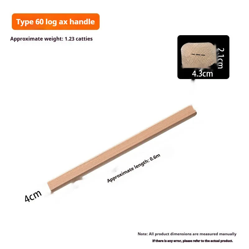 Locust wood square axe handle for replacement, shown in various lengths for wood chopping tools.
