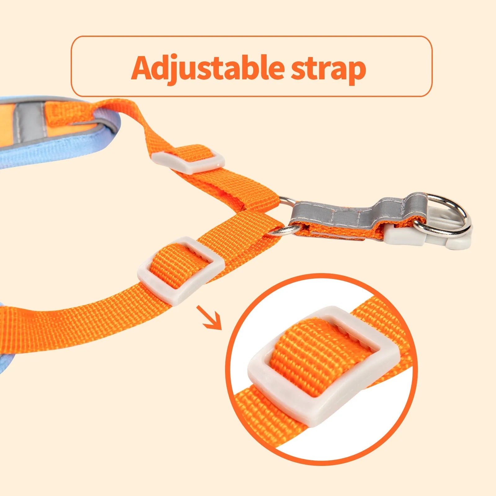 Adjustable rope dog harness in six colours with chest strap for pet control