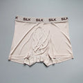 Men's silk shorts in loose fit with mid waist, available in navy blue, silver grey or skin colour