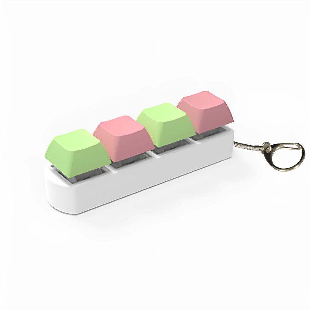 Four-key mechanical keyboard switch tester with ABS plastic housing showing 22x27x85mm dimensions