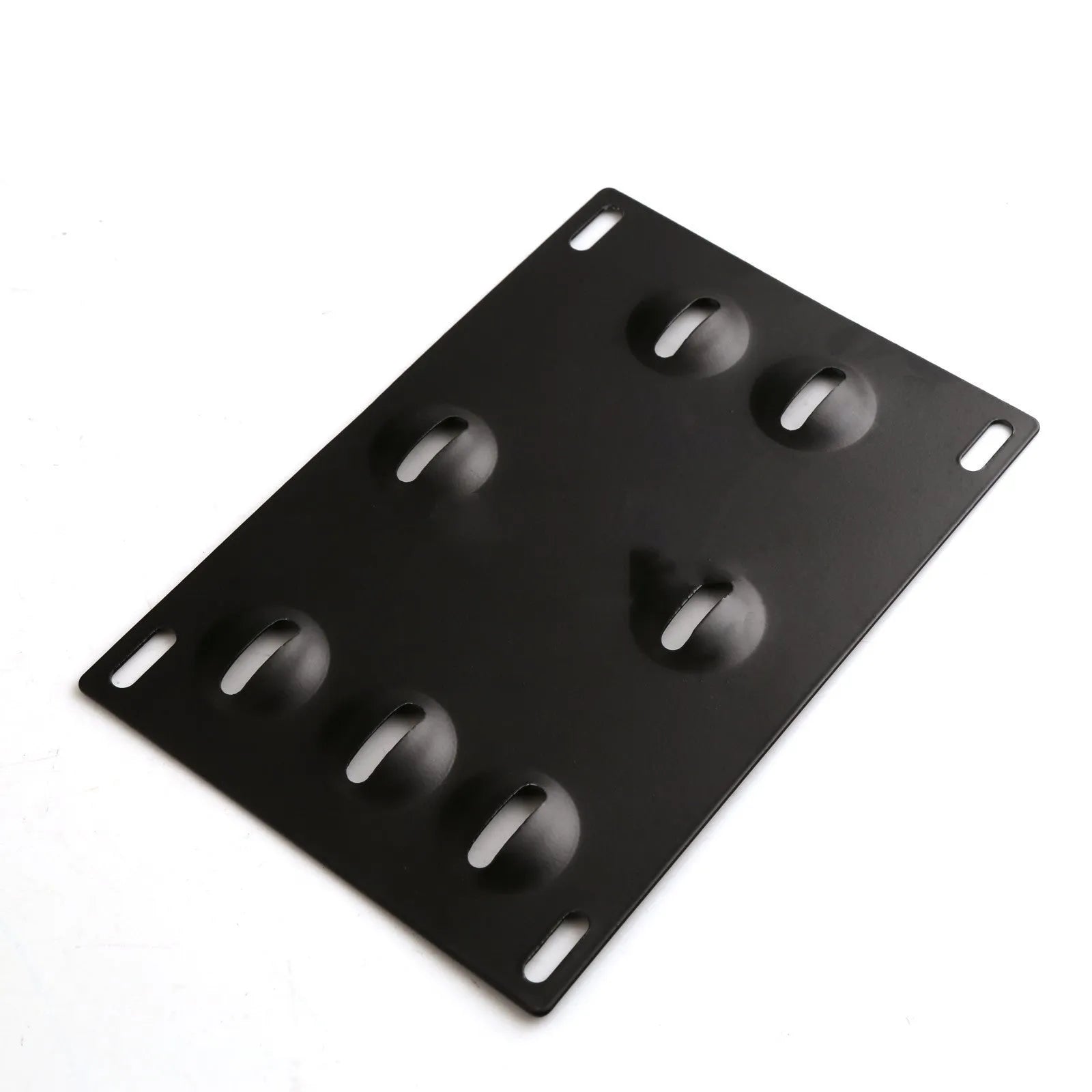 Metal American licence plate frame with integrated trailer hook for car modification, 21x10 cm.