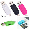 OTG card reader for computers and Android phones with SD and TF memory card slots