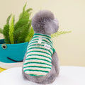 Thickened striped bear pet top in polar fluff, green colour, for dogs, casual style