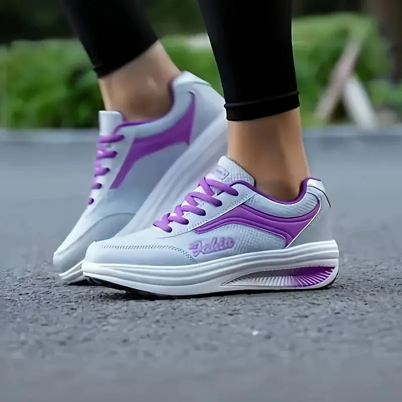 Women's heelless sports travel shoes with middle heel height in multiple colour options