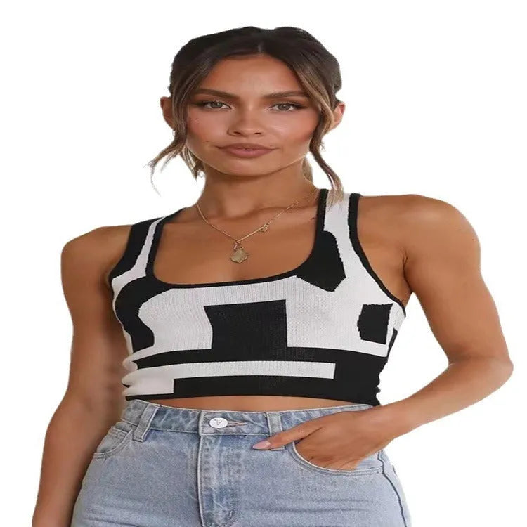Women's slim fit U-neck camisole in grass green with a midriff cut-out detail.