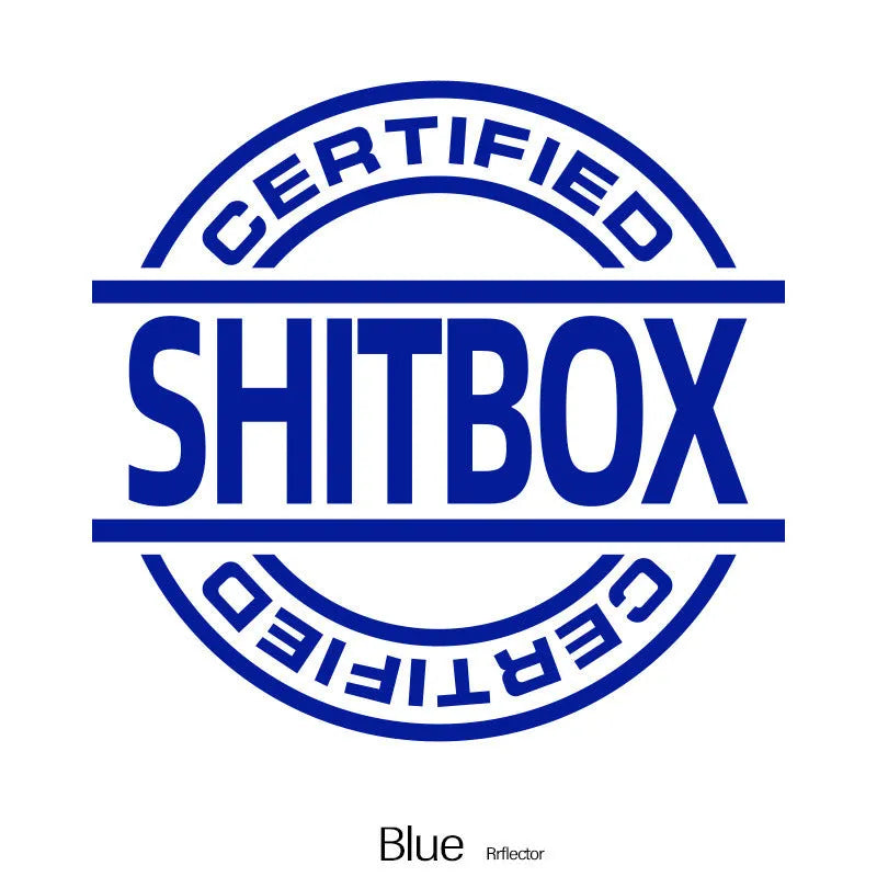 Creative vinyl car body sticker in multiple colours showing 13cm by 12cm dimensions.