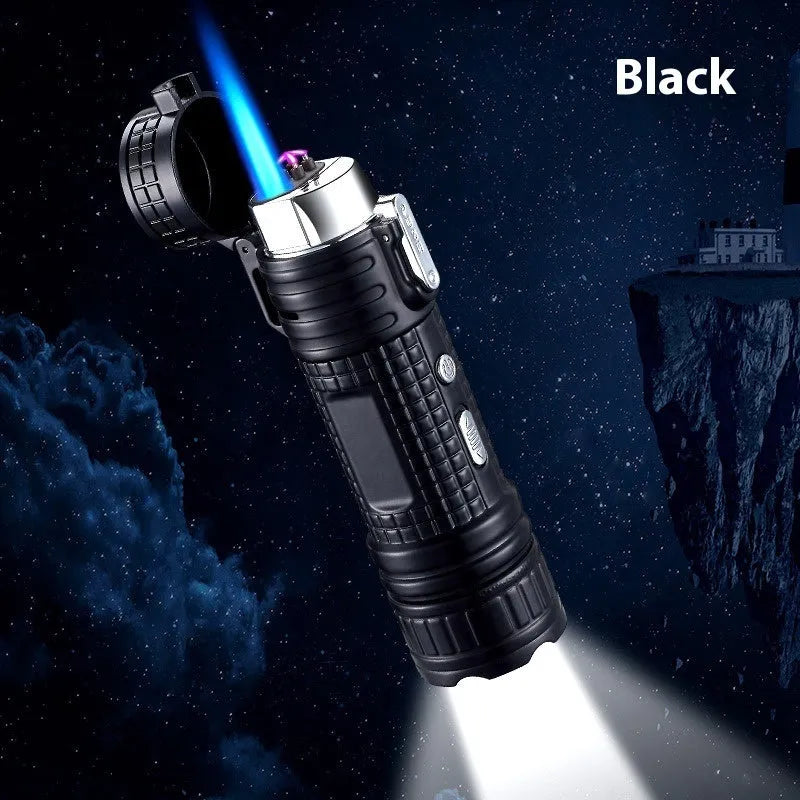 TH727 multifunction waterproof metal flashlight lighter in five colour options