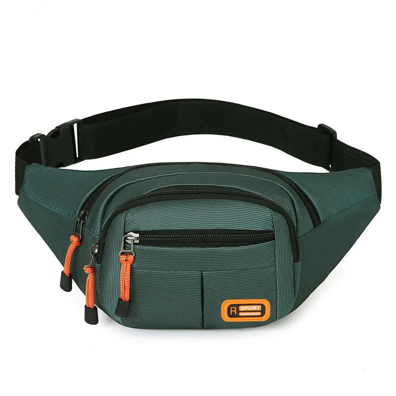 Waterproof slanted chest bag in black, blue, gray or green colour options