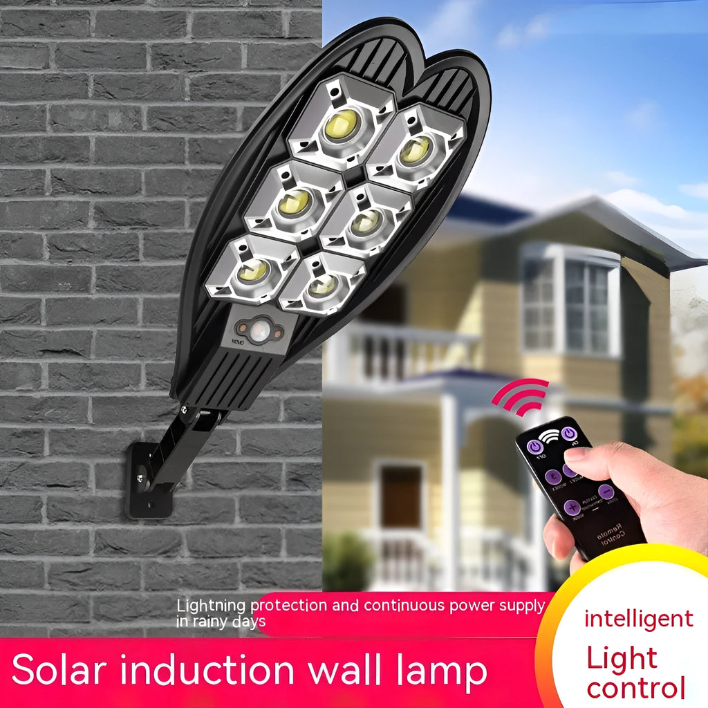 Six-light sword design outdoor solar garden lamp with polycrystalline solar panel