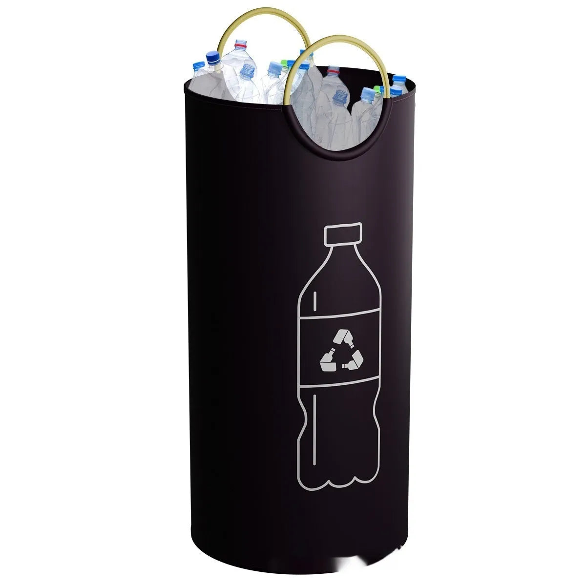 Portable round plastic trash can with 38x72cm dimensions for office and outdoor use