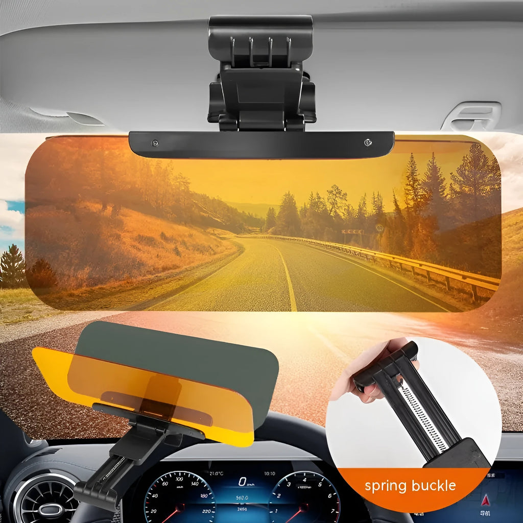 Acrylic anti-glare car sun visor with telescopic installation system