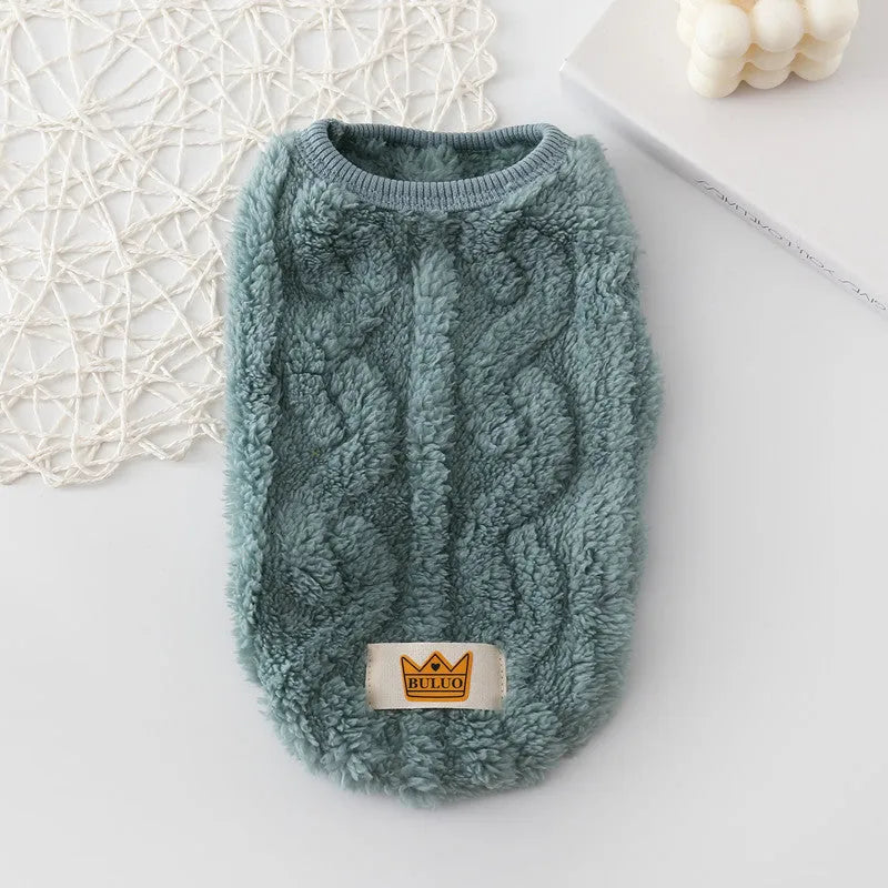 Thermal knitted thickened polyester vest for small dogs, yellow colour, XS size, chest circumference 30 cm