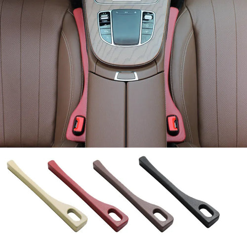 Car seat gap strips preventing items falling between vehicle seats