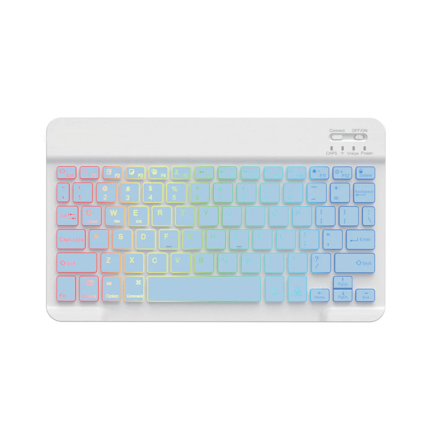 10-inch Bluetooth backlit keyboard with colourful LED lighting for tablet typing