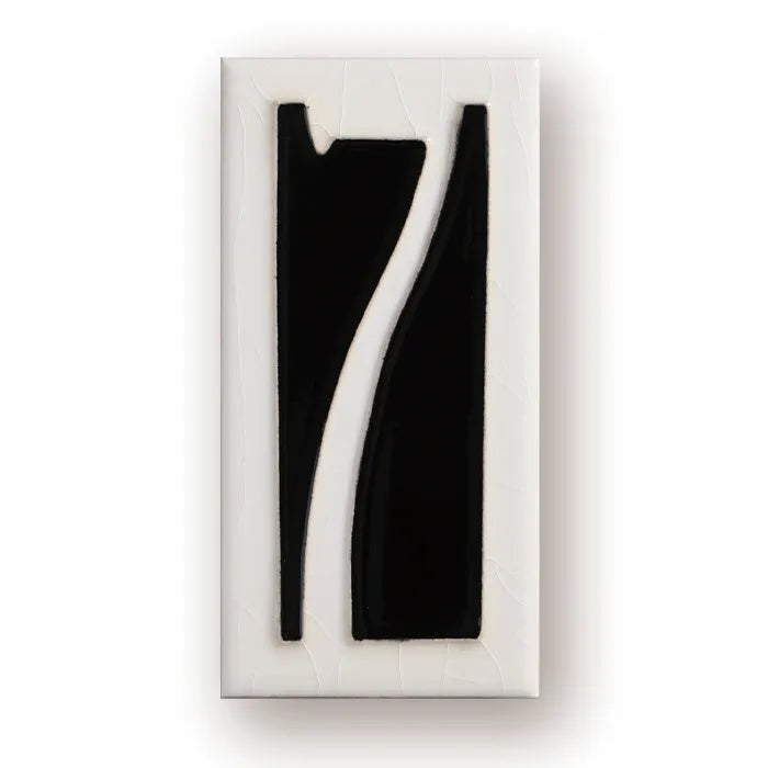 Handmade ceramic retro doorplate with enamel art decoration measuring 76mm by 152mm