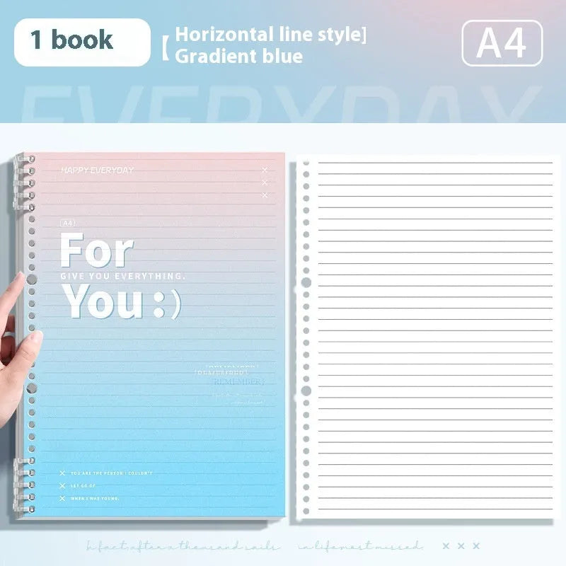 Removable coil gradient notepad with PP cover in multiple colour options
