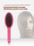 Black or pink plastic hair extension comb with ring teeth, 22cm length