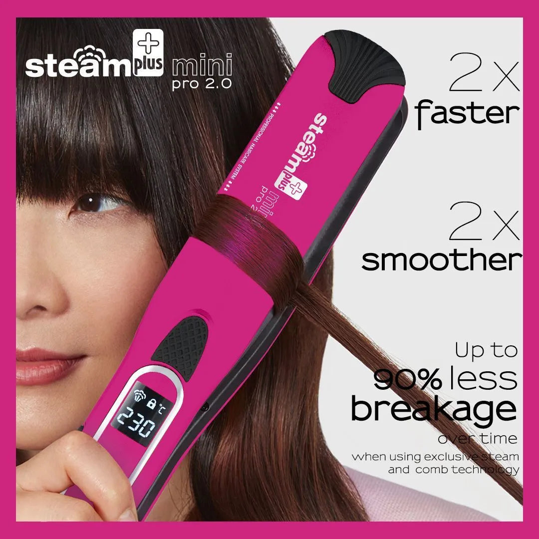 Mini steam splint spray hair straightener in three colours with curling and straightening functions