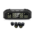 Solar external tyre pressure monitor with colour digital display and six sensors for RV and truck safety