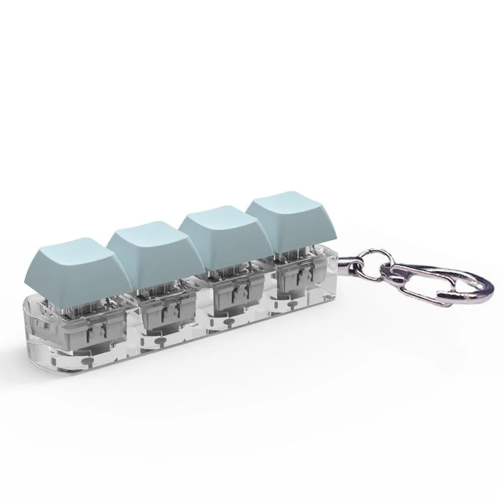 Four-key mechanical keyboard switch tester with ABS plastic housing showing 22x27x85mm dimensions