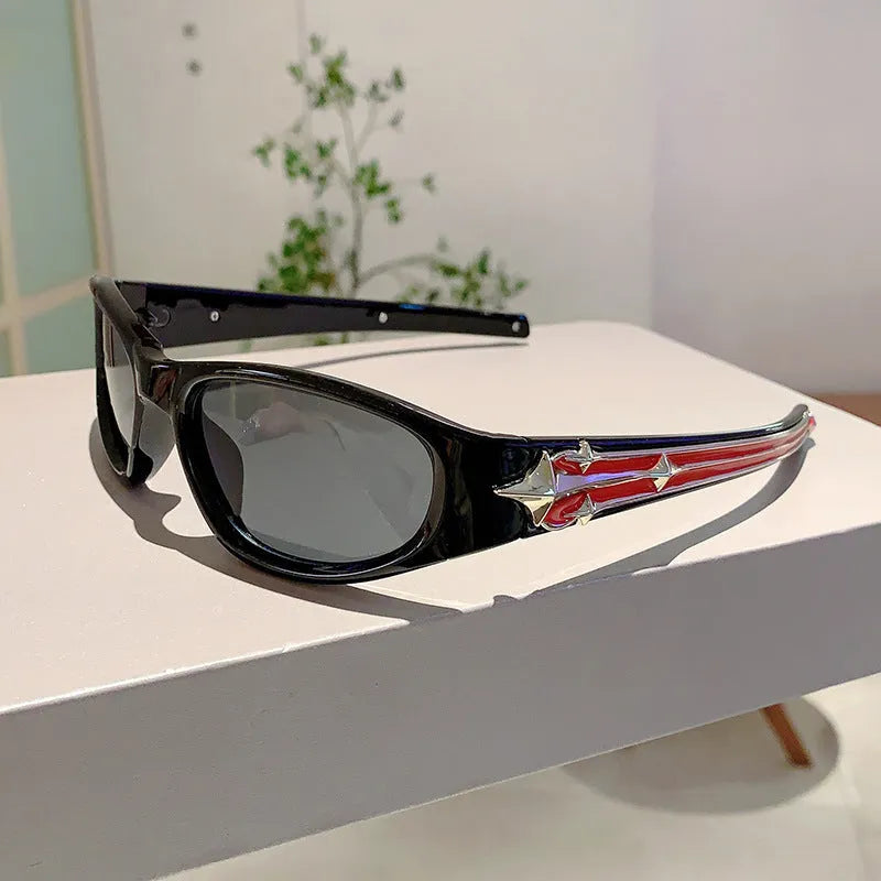 Outdoor sports windproof sunglasses with PC frame and polycarbonate lenses in six colour options