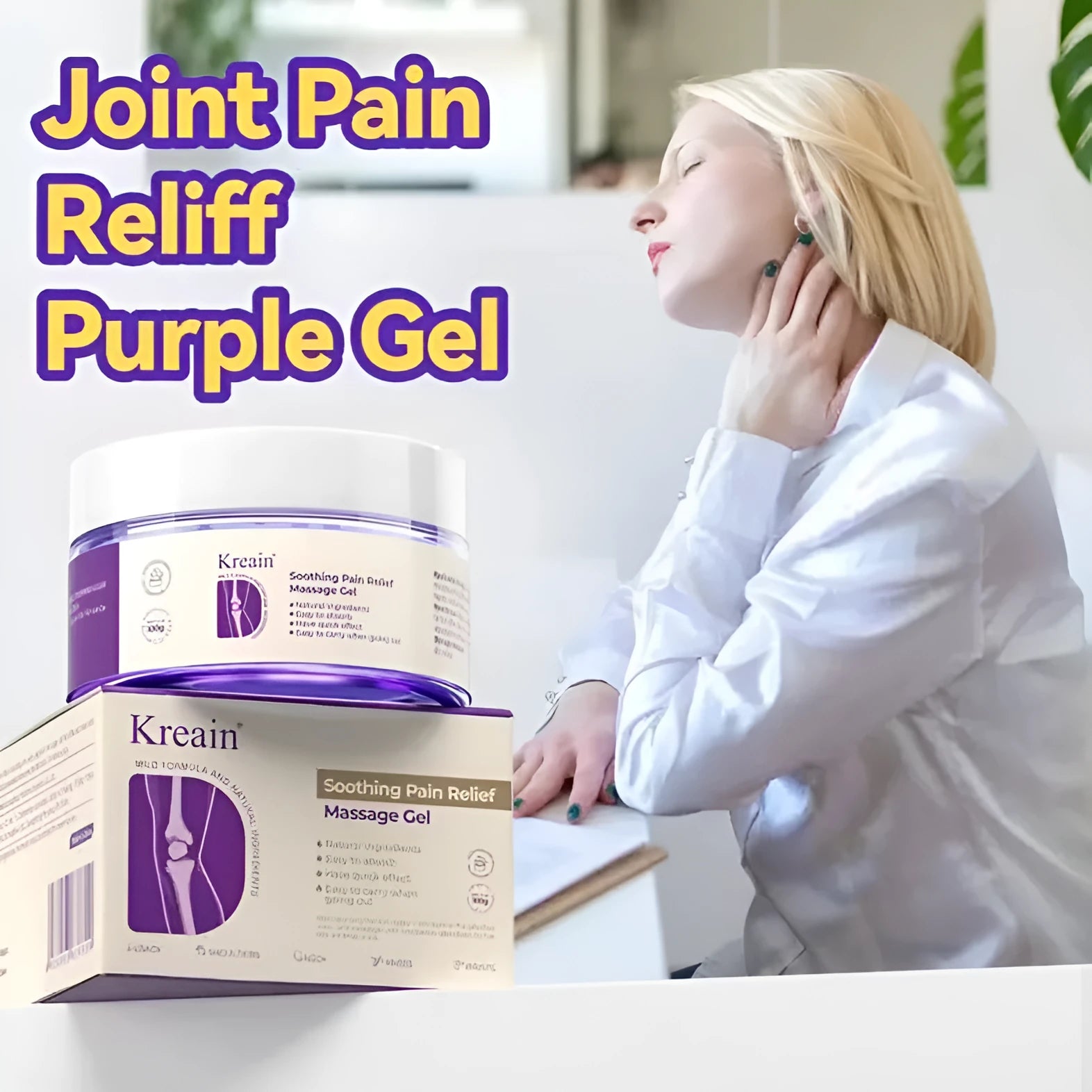 100g tube of joint pain care gel for topical muscle and joint application with universal skin compatibility