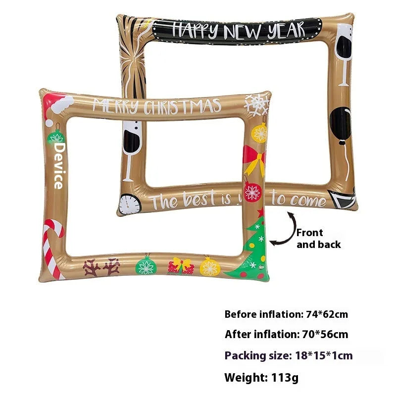 Christmas inflatable photo frame PVC prop for festive photography and holiday decorations