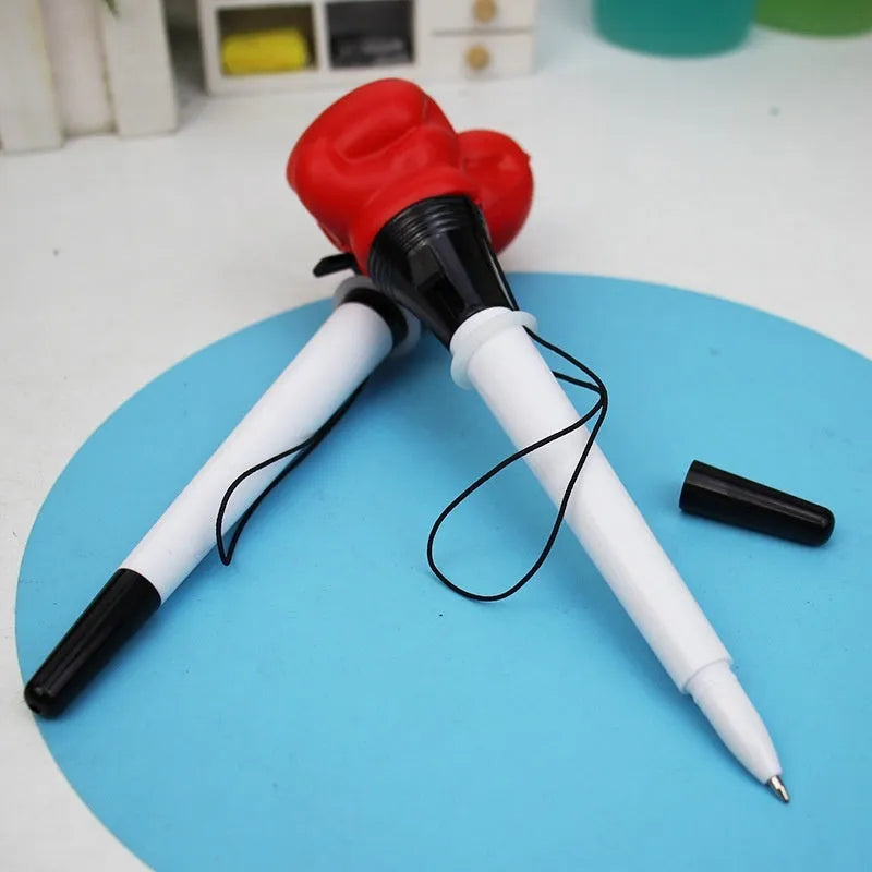 Pressure relief pen with boxing press mechanism and 0.7mm bullet tip