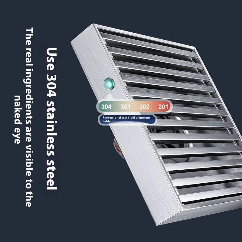 304 stainless steel courtyard deodorant floor drain with 15x15 cm gun grey square grating
