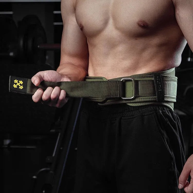 Men's army green ethylene weight-bearing belt for squat and pull support