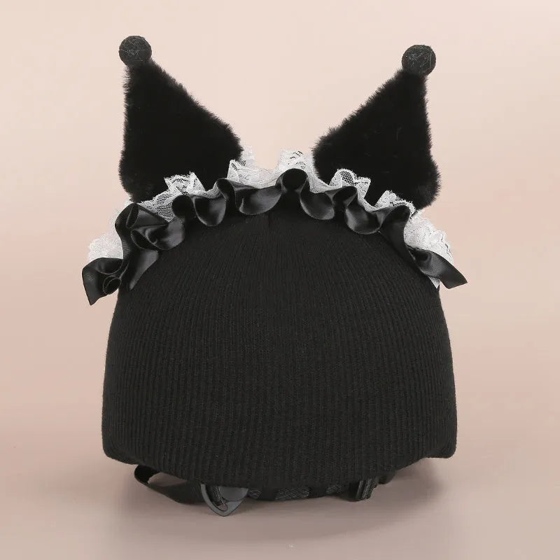 Soft plush decorative ski helmet cap in a cartoon style, a prop for costumes and decor.