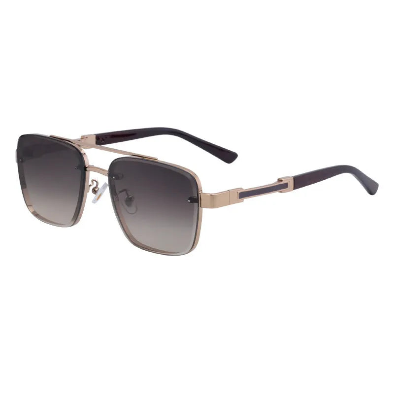 Men's vintage sunglasses with UV protection in gold gradient blue colour with PC frames