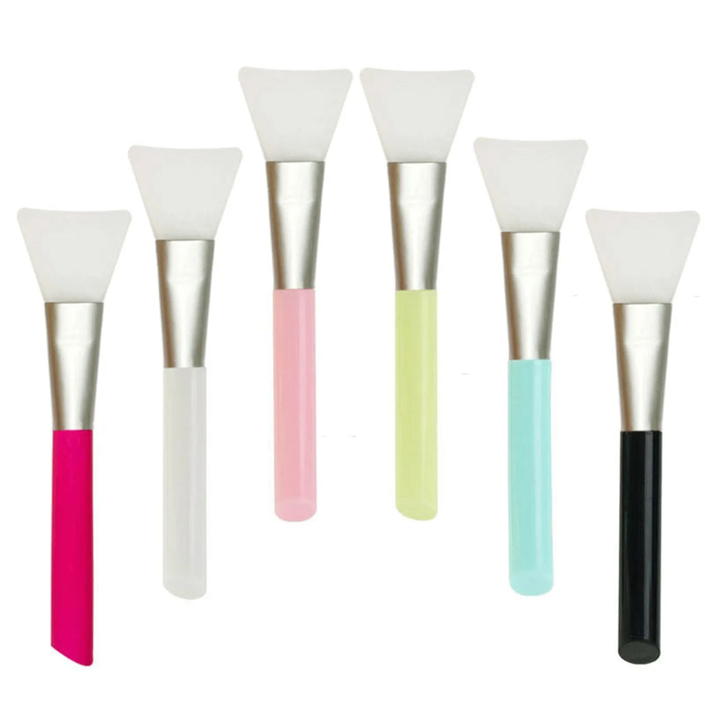 Silicone face mask applicator spatula in six colour options for clay mud and skincare application