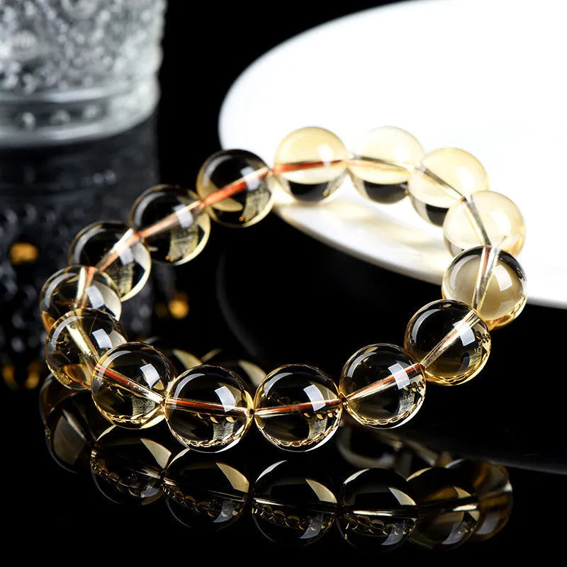 Natural citrine scattered beads bracelet showing polished stones in an original design