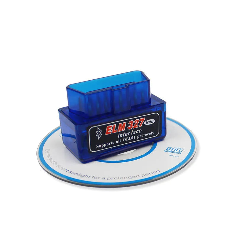ELM327 Bluetooth OBD2 automotive diagnostic scanner with compact 45mm design for fault code reading