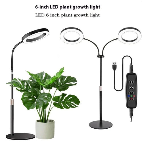 6-inch angel ring retractable floor plant grow light with adjustable aluminium alloy stand