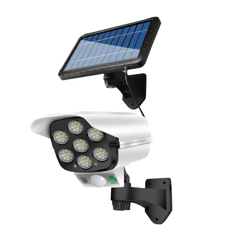 Outdoor LED solar simulation monitor lamp with waterproof induction for courtyard and road security lighting