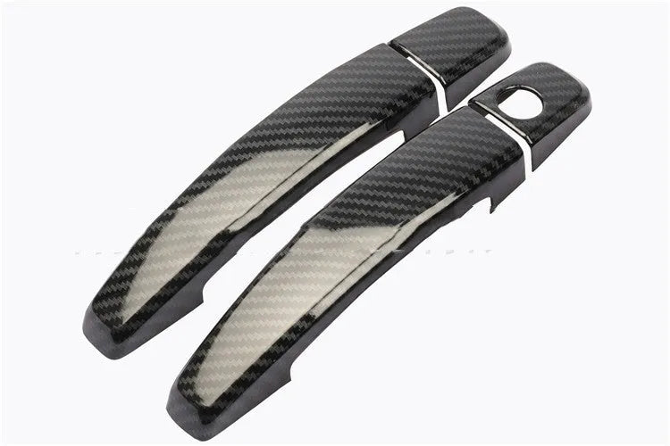 Carbon fibre pattern ABS plastic door handle cover for Opel Vauxhall Astra.