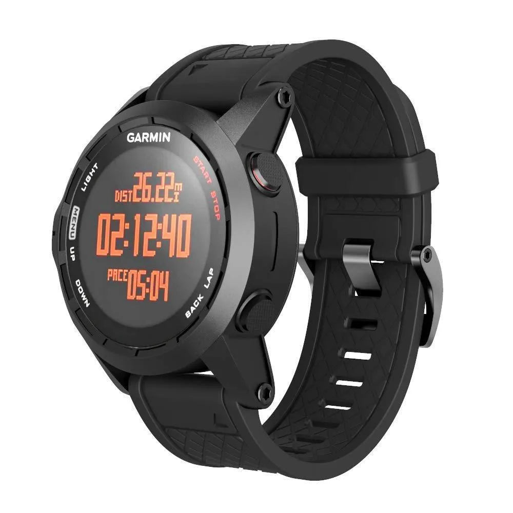 Black silicone watch strap with stainless steel watch-button for Jiaming 26mm watches