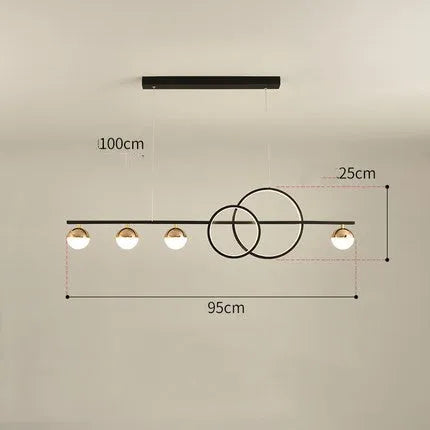 Rectangular aluminium Nordic-style ceiling lamp in black or gold finish with remote control.