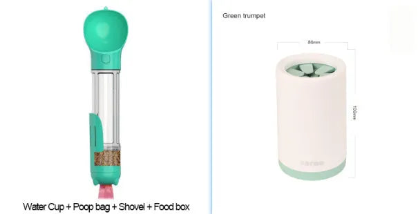 Plastic pet foot washing cup for dogs in green colour for small and large paws