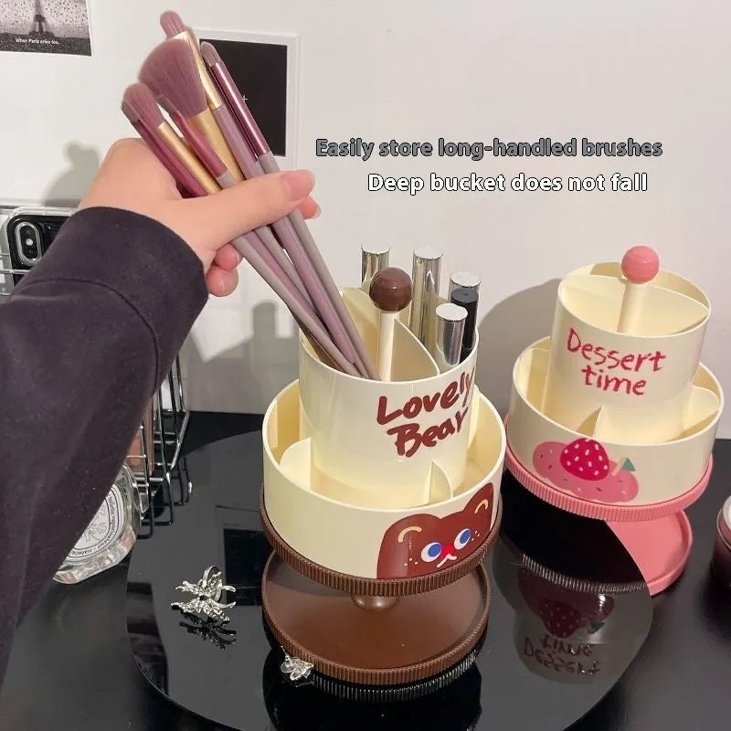 Rotating cosmetic brush storage barrel in Japanese minimalist design with 18 litre capacity