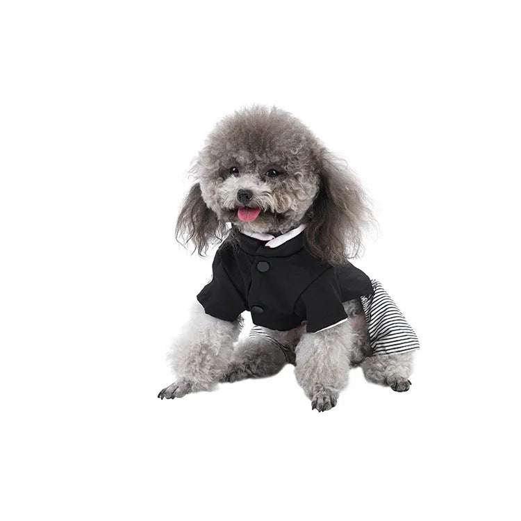 Thin cotton dog clothes for poodles in four-legged pants or skirt styles