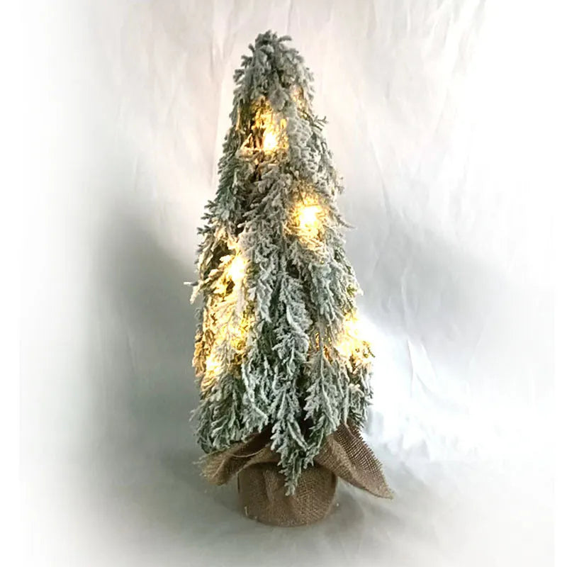 Small 24-inch artificial Christmas tree with lights for desktop decoration