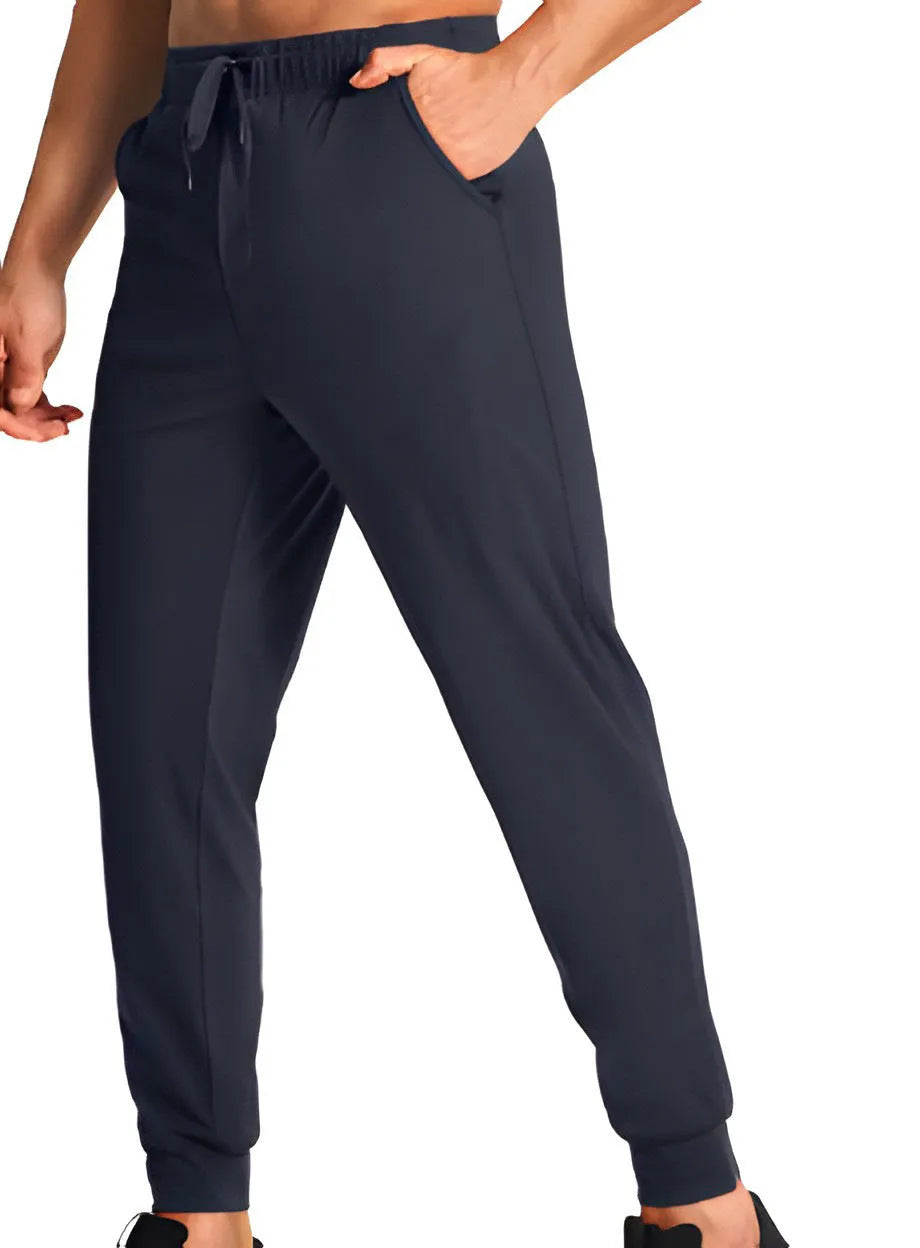 Men's loose fit polyester work trousers in solid colour with size range XS to 4XL