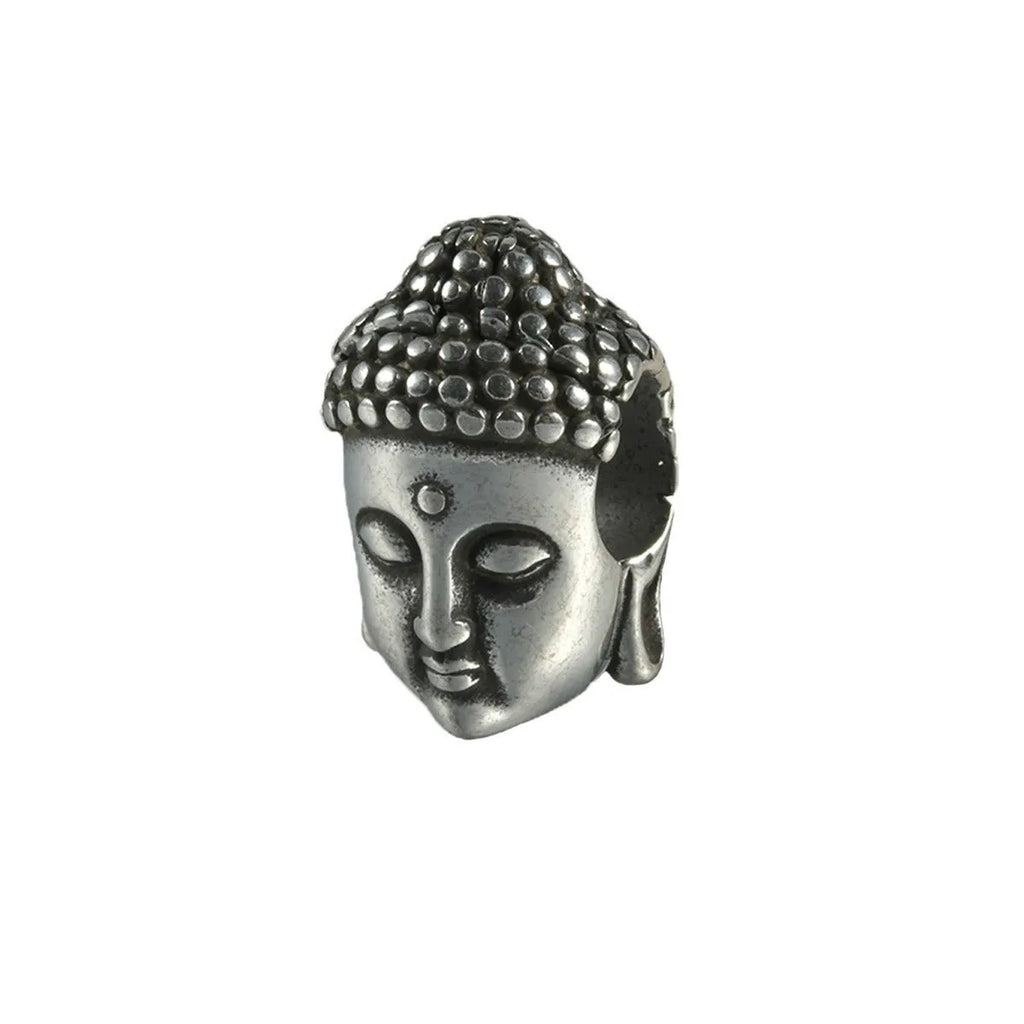Stainless steel hollow skull Buddha earrings with geometric hip hop design in electroplated finishes